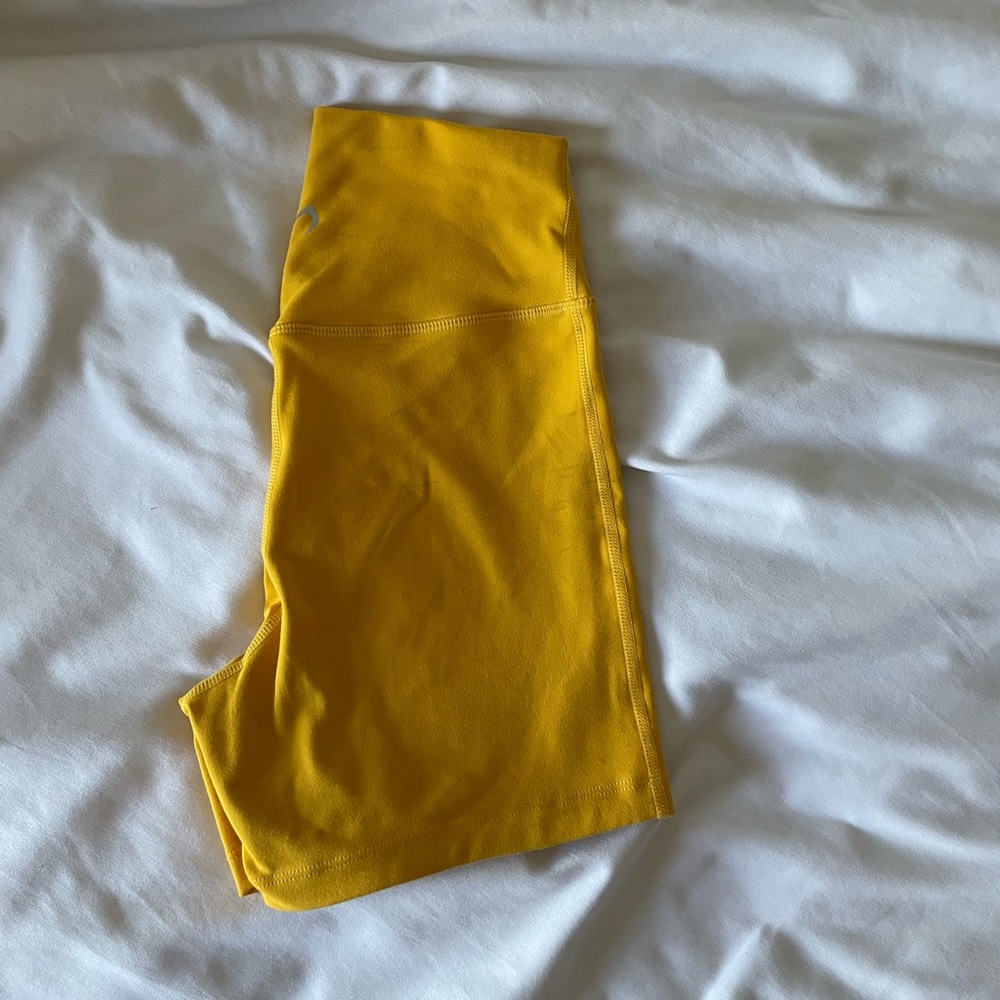 Yellow seamless TLF gym shorts